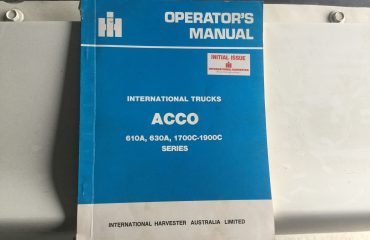 International Acco Trucks Operators Manual