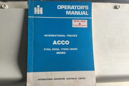 International Acco Trucks Operators Manual